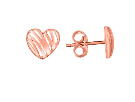 14K Scribble Heart Studs Fashion