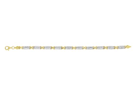 14K Two-tone Gold Stampato Bracelet on Sale