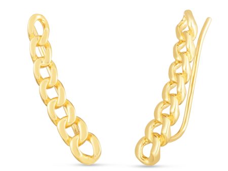 14K Climber Curb Earring Fashion