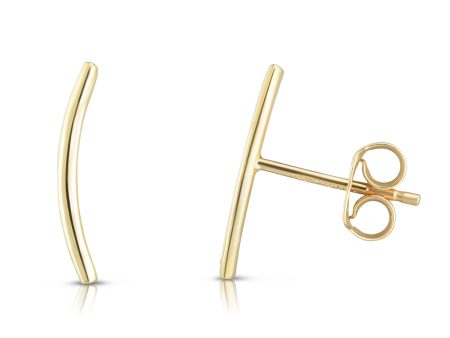 14K Gold Small Polished Ear Climber For Sale