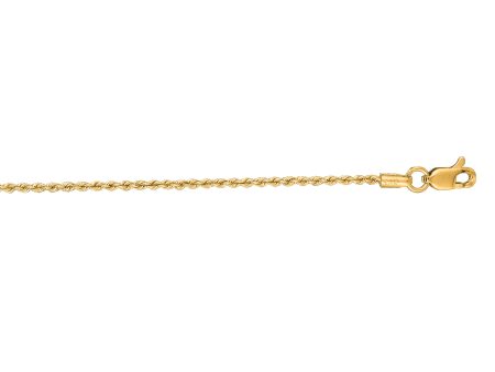 14K Gold 1.3mm Rope Chain on Sale