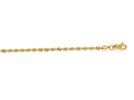 14K Gold 2.5mm Rope Chain For Discount