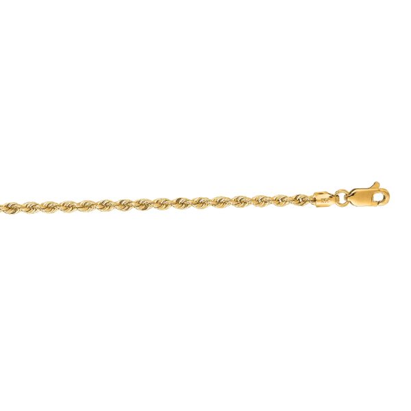 14K Gold 2.5mm Rope Chain For Discount