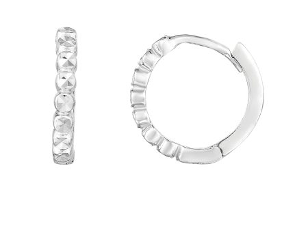 14K Gold Round Diamond Cut Huggie Earring Online