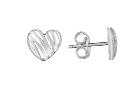 14K Scribble Heart Studs For Discount