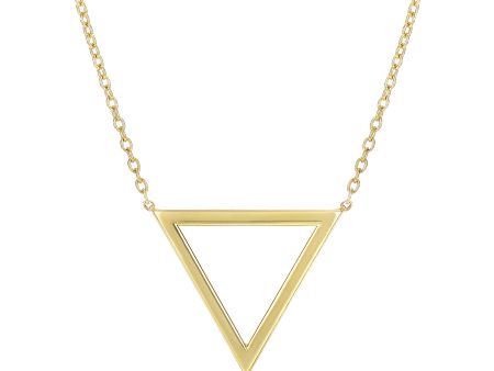 14K Gold Polished Triangle Necklace Supply