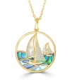 Smooth Sailing Sailboats Pendant in 14k Yellow Gold Online Hot Sale