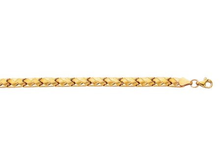 14K Gold Satin X Stampato Bracelet Hot on Sale