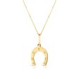 14K Gold Horseshoe Necklace For Discount