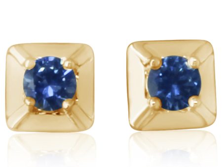 14K Yellow Gold Montana Sapphire Earrings Online