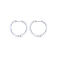 14K White Gold Tiger Claw Set 20mm Round Classic Diamond Hoop Earrings Hot on Sale