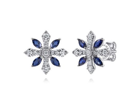 14K White Gold Sapphire and Diamond Earrings Sale