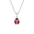 Childrens  Red Ladybug Necklace in Sterling Silver For Discount