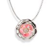 Floral Rose Opal & Diamond Pendant in 14k & Silver For Cheap