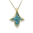 Blue Topaz, Ruby & Emerald Pendant in 14k For Cheap