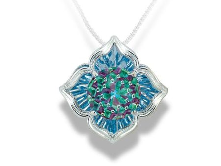 Blue Topaz Pendant in 14k White Gold Sale