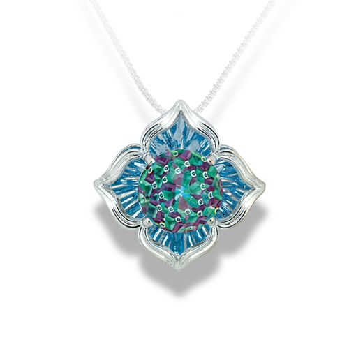 Blue Topaz Pendant in 14k White Gold Sale