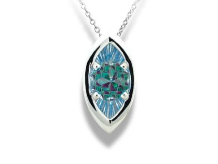 Blue Topaz Pendant in 14k White Gold Fashion