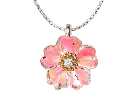 Cherry Blossom Opal & Diamond Pendant in 14k & Silver Discount