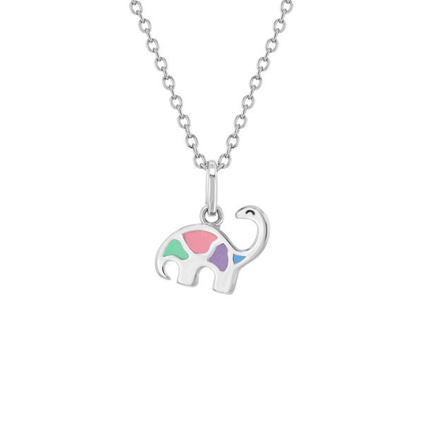 Children s Dinosaur Friend Necklace in Sterling Silver For Discount