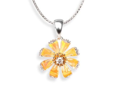 Daisy Opal & Diamond Pendant in 14k & Silver Fashion