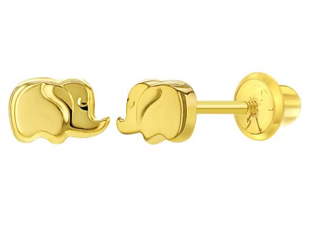 14k Elephant Children s Screw Back Earrings Online Hot Sale