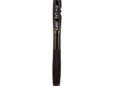 BIC Grip Retractable Ballpoint Pens, Black, 12 Pack For Sale