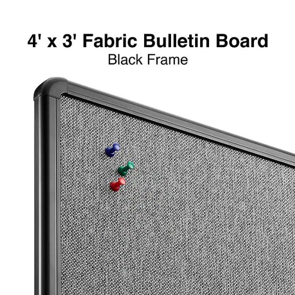 Staples Fabric Bulletin Board, Black Frame, 4  x 3  Supply