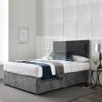 Idlewood Chenille Divan Bed with Designer Headboard Discount