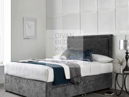 Idlewood Chenille Divan Bed with Designer Headboard Discount