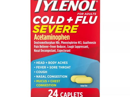 Tylenol Cold & Flu Severe Multi Symptom Caplets - Acetaminophen - 24ct Online Sale