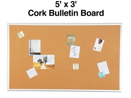 Staples Cork Bulletin Board, Aluminum Frame, 5 W x 3 H Hot on Sale