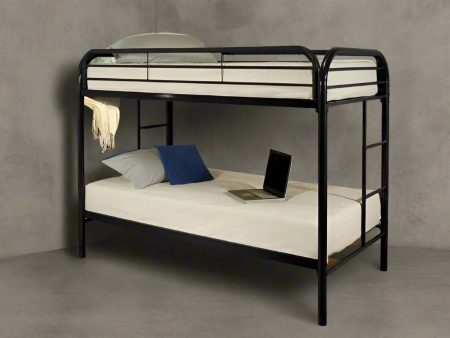 Black Metal Bunk Bed Twin over Twin Steel Bunk Online Hot Sale