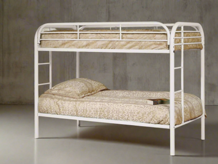 White Metal Bunk Bed Twin over Twin Steel Bunk Bed For Sale