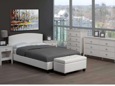 Leatherette Curved Panel Platform Bed Supply