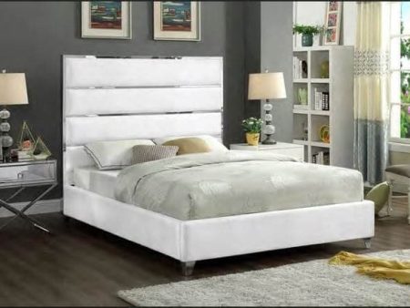 White Velvet Bed Online Sale