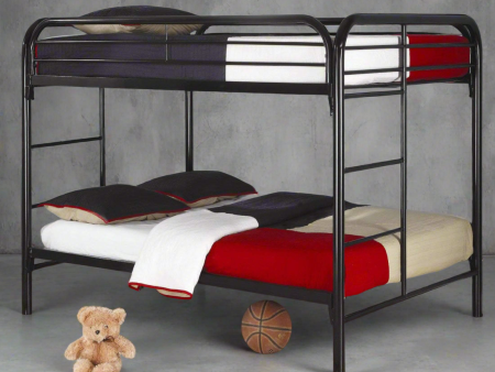 Black Metal Full over Full Bunk Bed Double over Double on Sale