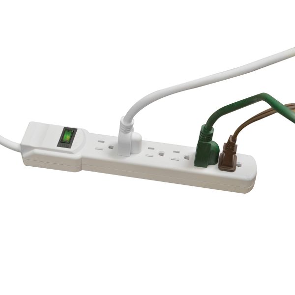 GoGreen Power Surge Protector 6-in-1 Outlets 6 FT White Fashion