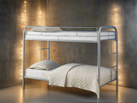 Grey Metal Bunk Bed Twin over Twin Steel Bunk Online now