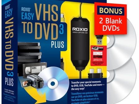 Roxio Easy VHS to DVD 3 Plus | VHS, Hi8, V8 Video to DVD or Digital Converter | Amazon Exclusive 2 Bonus DVDs [Windows] Online Hot Sale