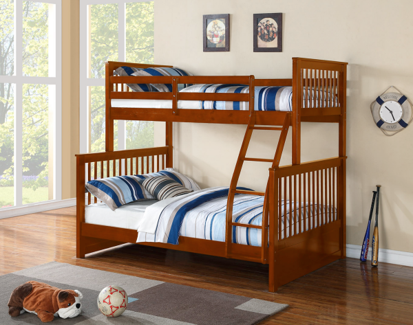 Wood Bunk Bed Twin over Double Converts to 2 Beds Honey Golden Wooden Colour Supply