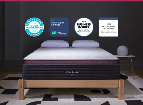 Helix™ Dusk Luxe 13.5” Mattress, Optional GlacioTex™ Cooling Pillowtop (Medium Back & Stomach) Online Hot Sale