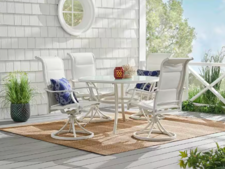 Hampton Bay Riverbrook Shell White 5-Piece Outdoor Patio Set - Table ONLY on Sale