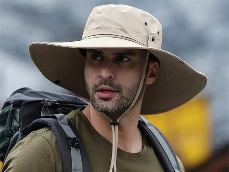 Men Beach Bucket Hat With Strap and Wide Brim Fashion