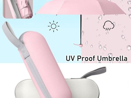 UV-Proof Folding Lightweight Mini Travel Umbrella with Case For Sale