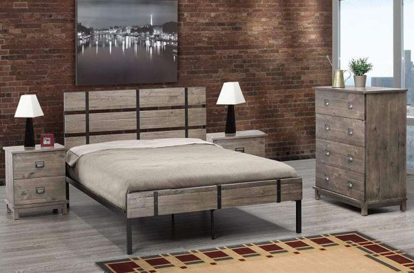 Solid Wood Metal Platform Bed Online now