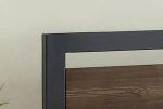 Wood Panel Bed With a Grey Steel Frame Headboard Online