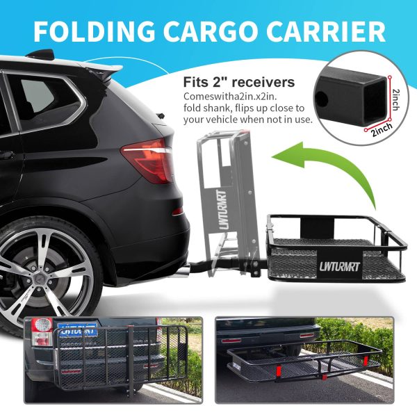 LWTURMRT 60 X21.6 X6  Hitch Cargo Carrier and Receiver Hitch Cargo Rack with Waterproof Cargo Bag(58 X20 X24 ),Carrier Cargo Used Rust Resistant Baking Paint and Alloy Steel Material Hot on Sale