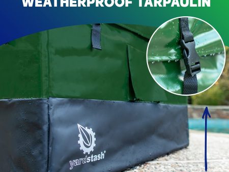 YardStash Outdoor Storage Box (Waterproof) - Heavy Duty, Portable, All Weather Tarpaulin Deck Box - Protects from Rain, Wind, Sun & Snow - Perfect for the Boat, Yard, Patio, or Camping – XL Green Fashion