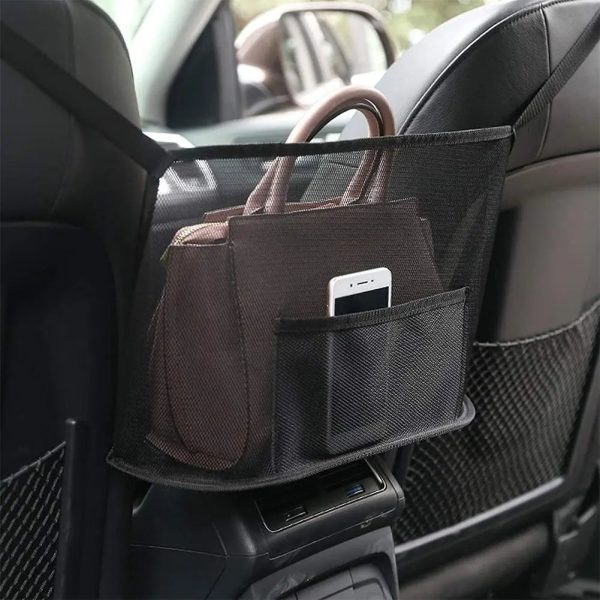 Purse Holder for Car Seat Net Pocket Handbag Between Seats Storage Bag on Sale